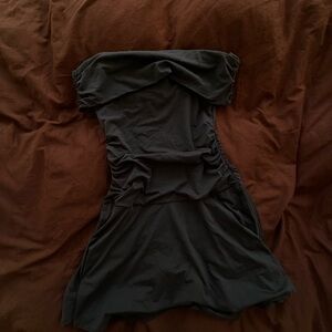 NWT Abercrombie Drop Waist Off Shoulder Rouched Dress